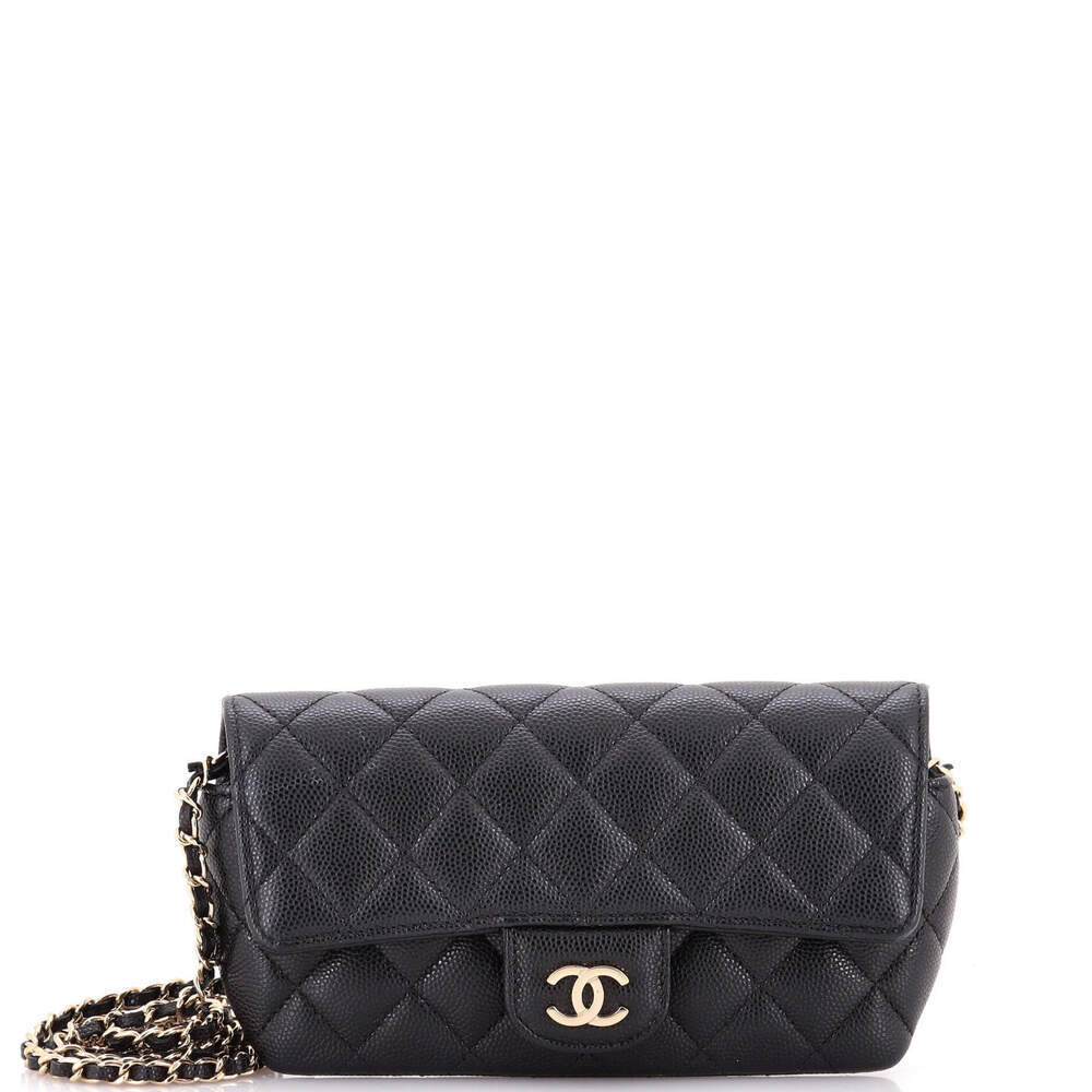 Chanel Classic Sunglasses Case with Chain Quilted Caviar